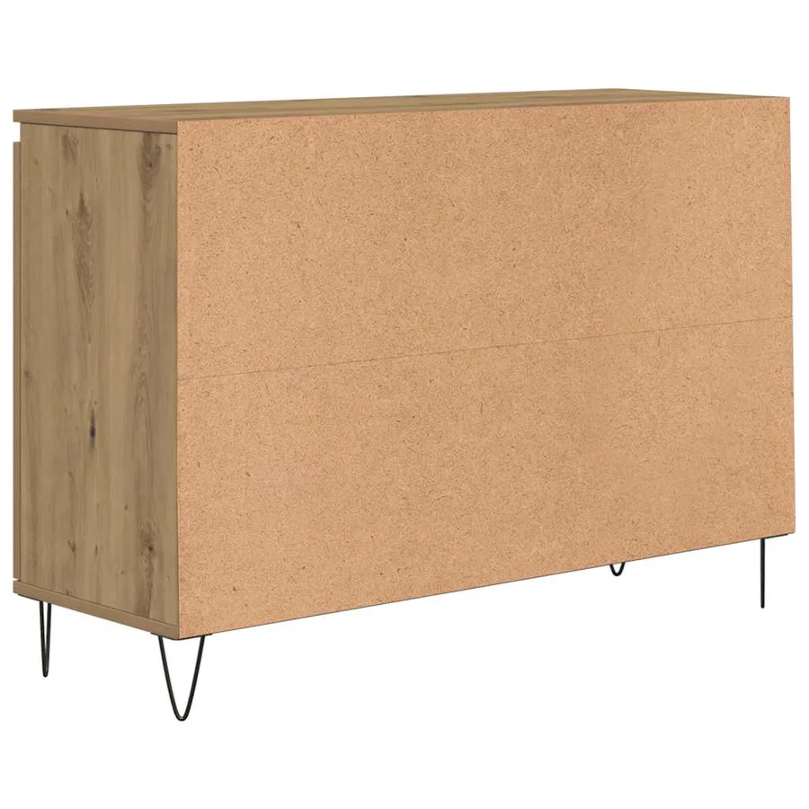 Buffet chêne artisanal 101,5x35x70 cm bois d'ingénierie - 6