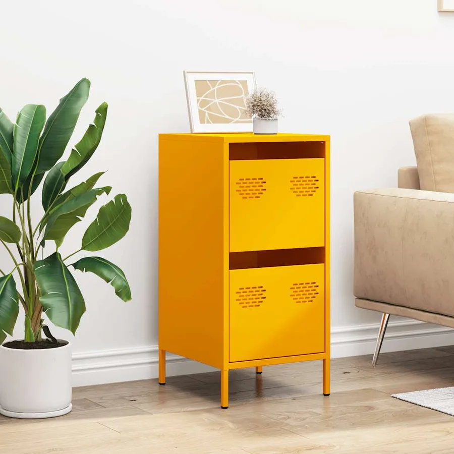 Buffet jaune moutarde 35x39x73,5 cm acier laminé à froid - 3