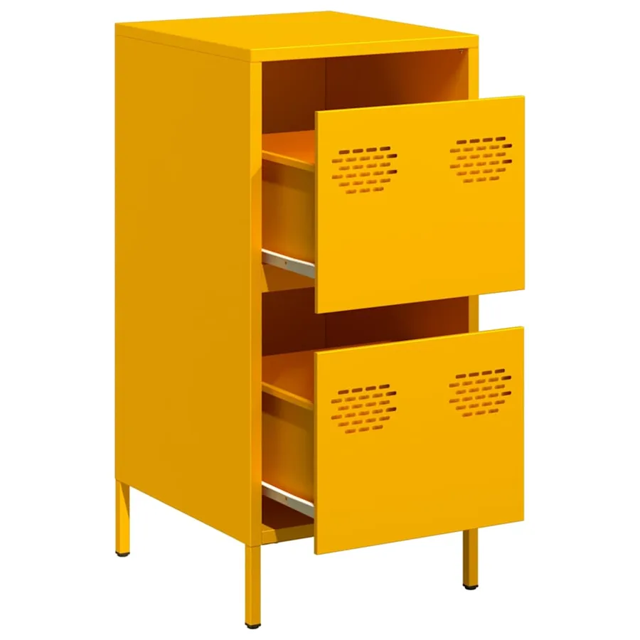 Buffet jaune moutarde 35x39x73,5 cm acier laminé à froid - 4