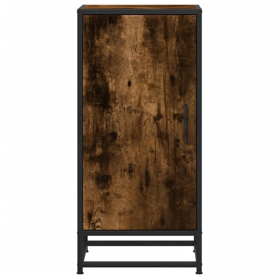 Buffet chêne fumé 35,5x35x76 cm bois d'ingénierie et métal - 4