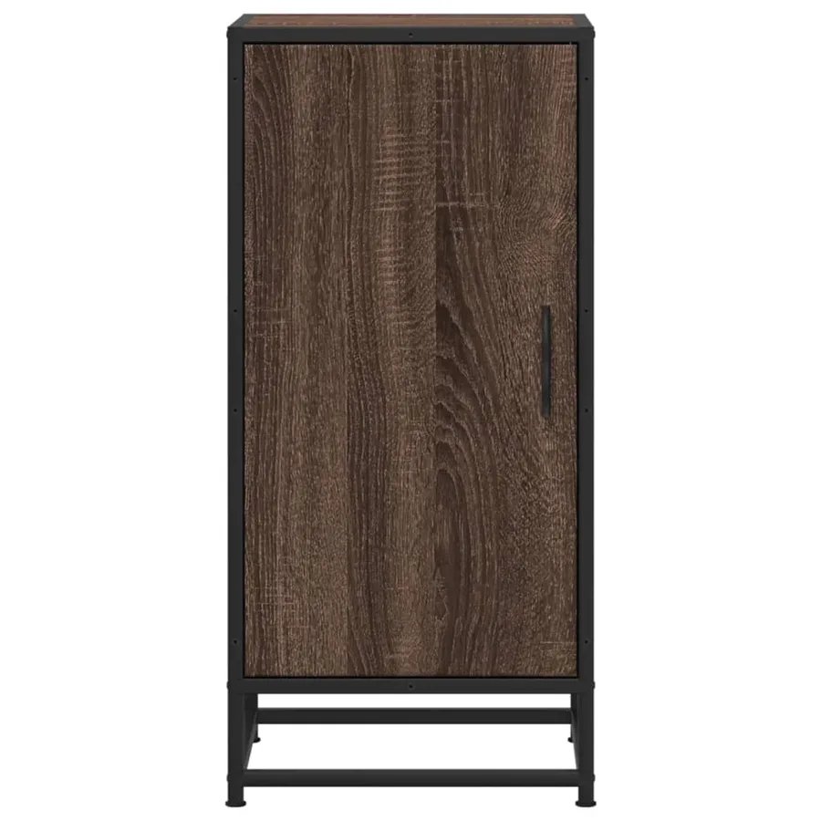 Buffet chêne marron 35,5x35x76 cm bois d'ingénierie et métal - 4