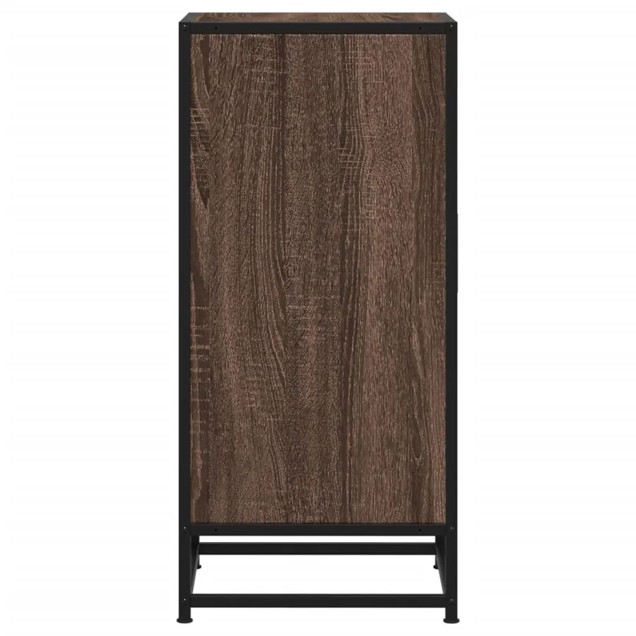 Buffet chêne marron 35,5x35x76 cm bois d'ingénierie et métal - 5