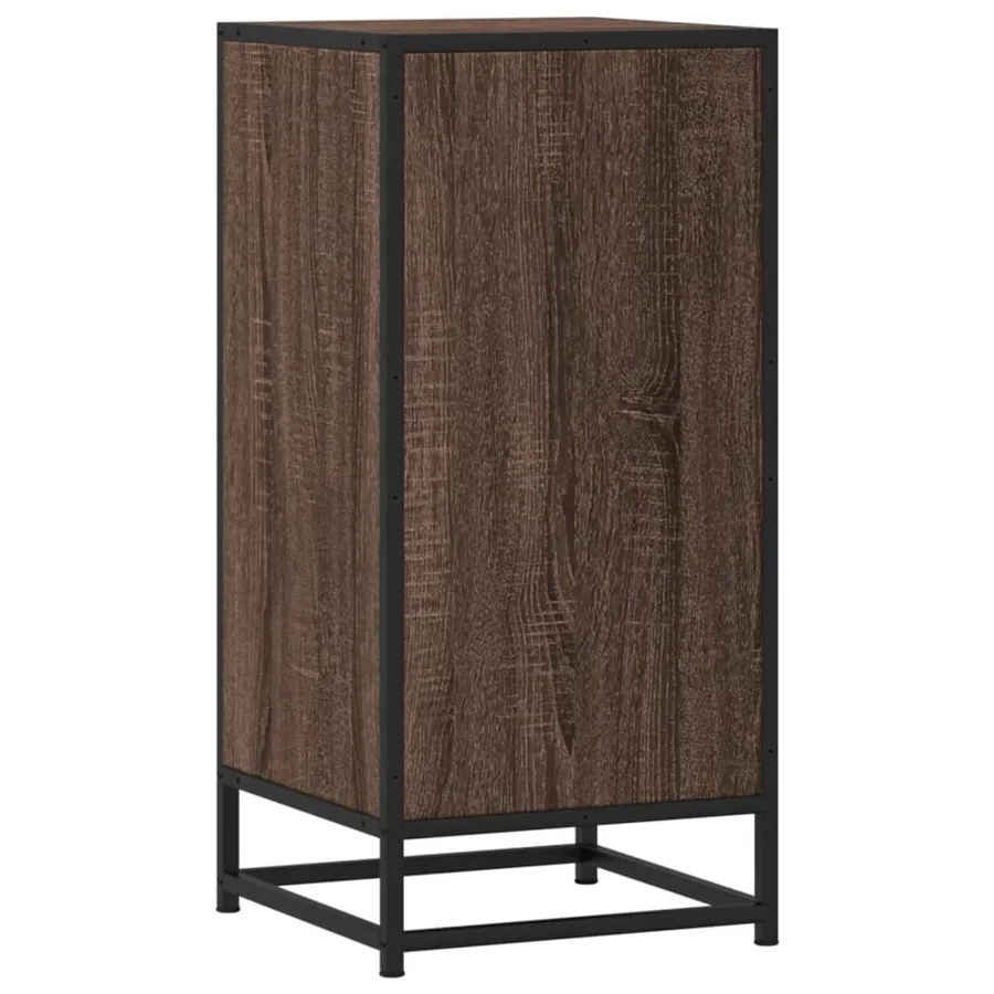 Buffet chêne marron 35,5x35x76 cm bois d'ingénierie et métal - 6