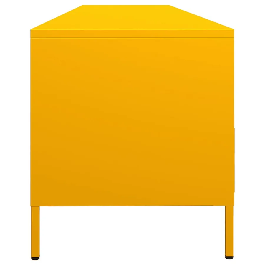Meuble TV jaune moutarde 202x39x43,5 cm acier laminé à froid - 6
