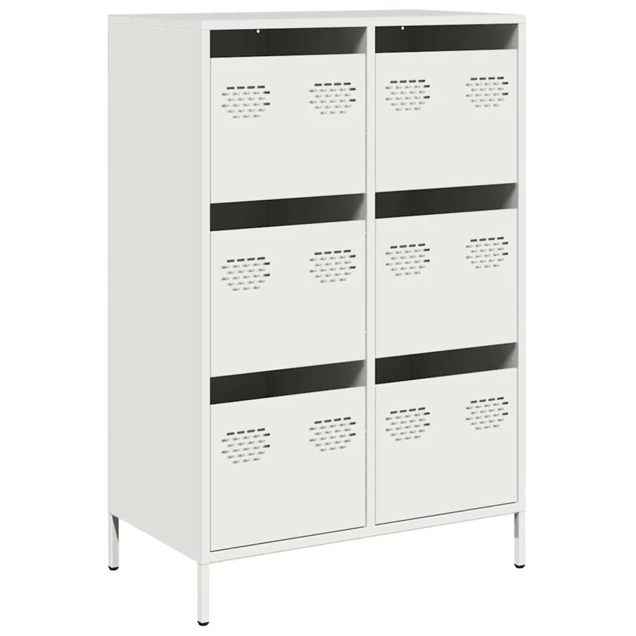 Buffet haut blanc 68x39x101,5 cm acier - 2