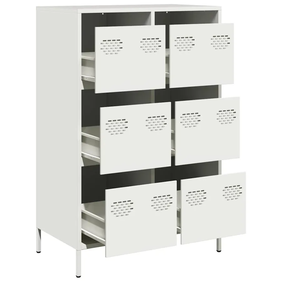 Buffet haut blanc 68x39x101,5 cm acier - 4