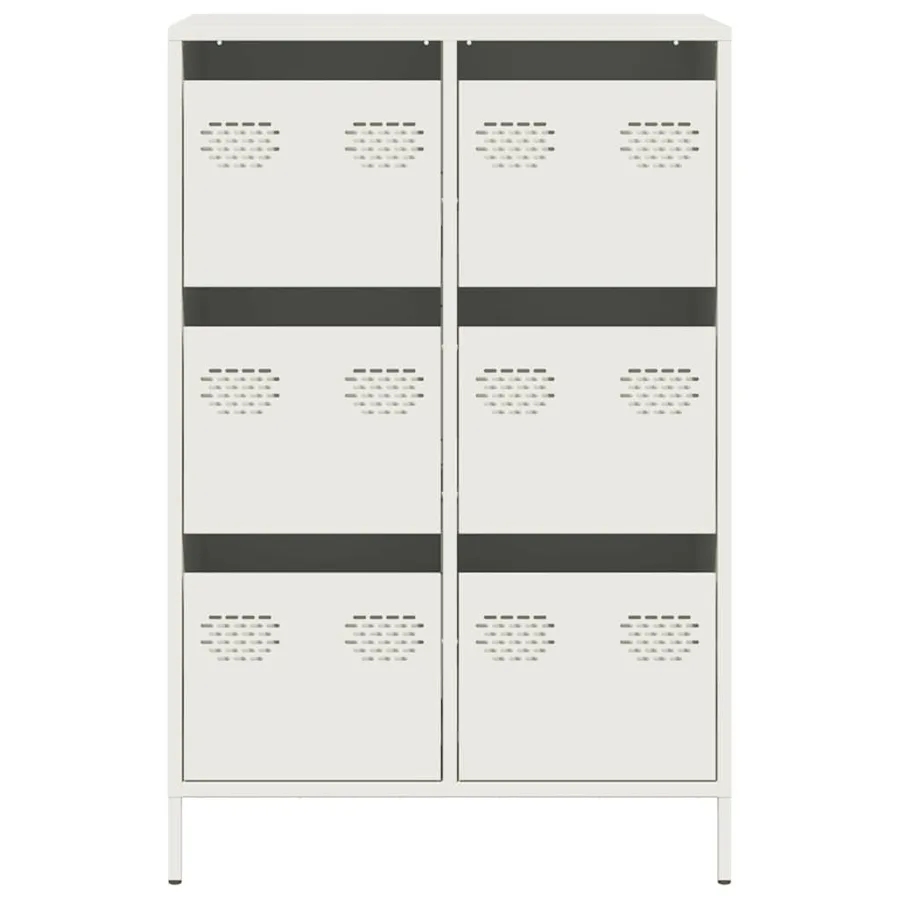 Buffet haut blanc 68x39x101,5 cm acier - 5