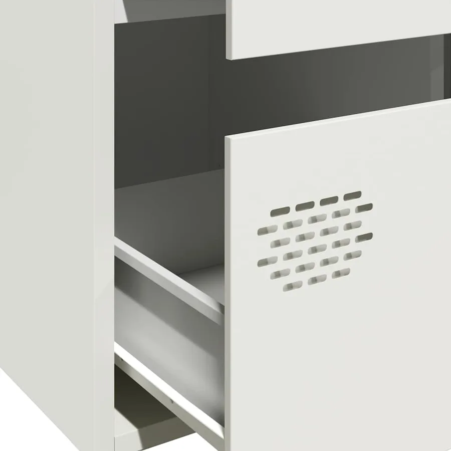 Buffet haut blanc 68x39x101,5 cm acier - 9