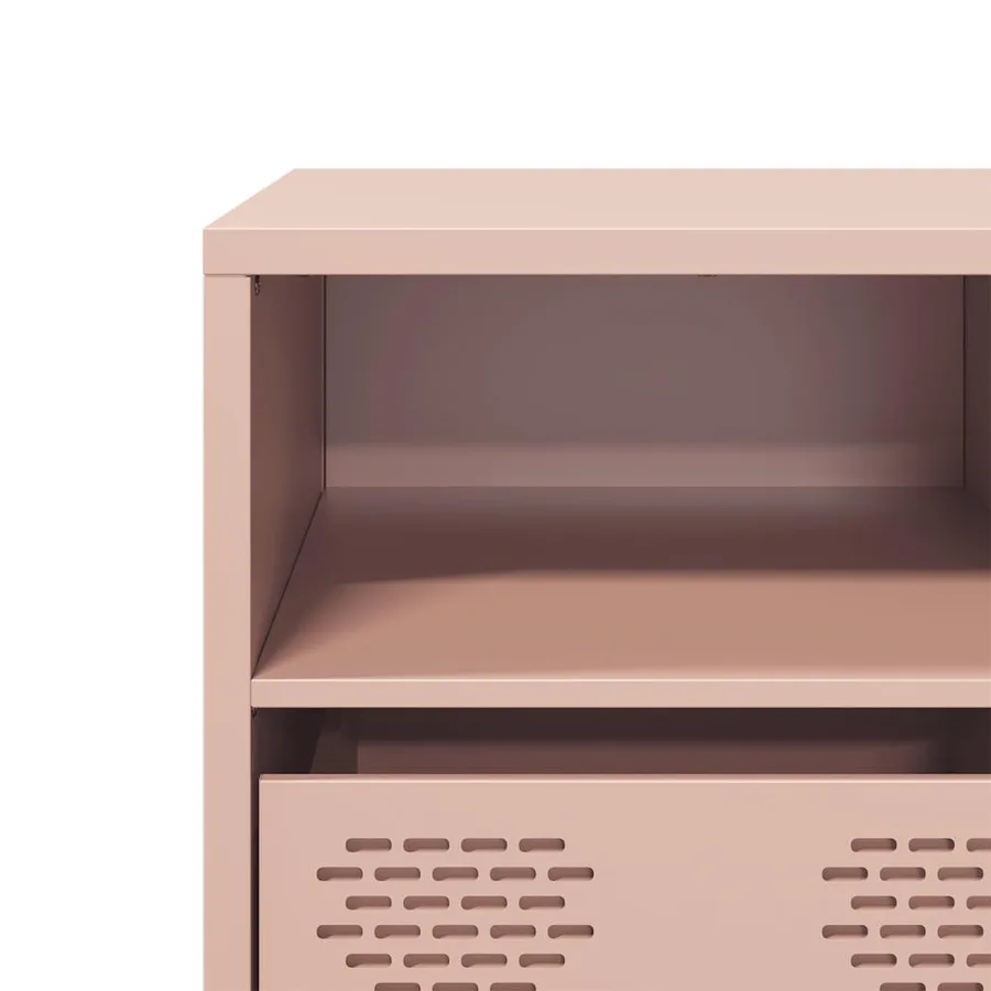 Meuble TV rose 135x39x43,5 cm acier laminé à froid - 9