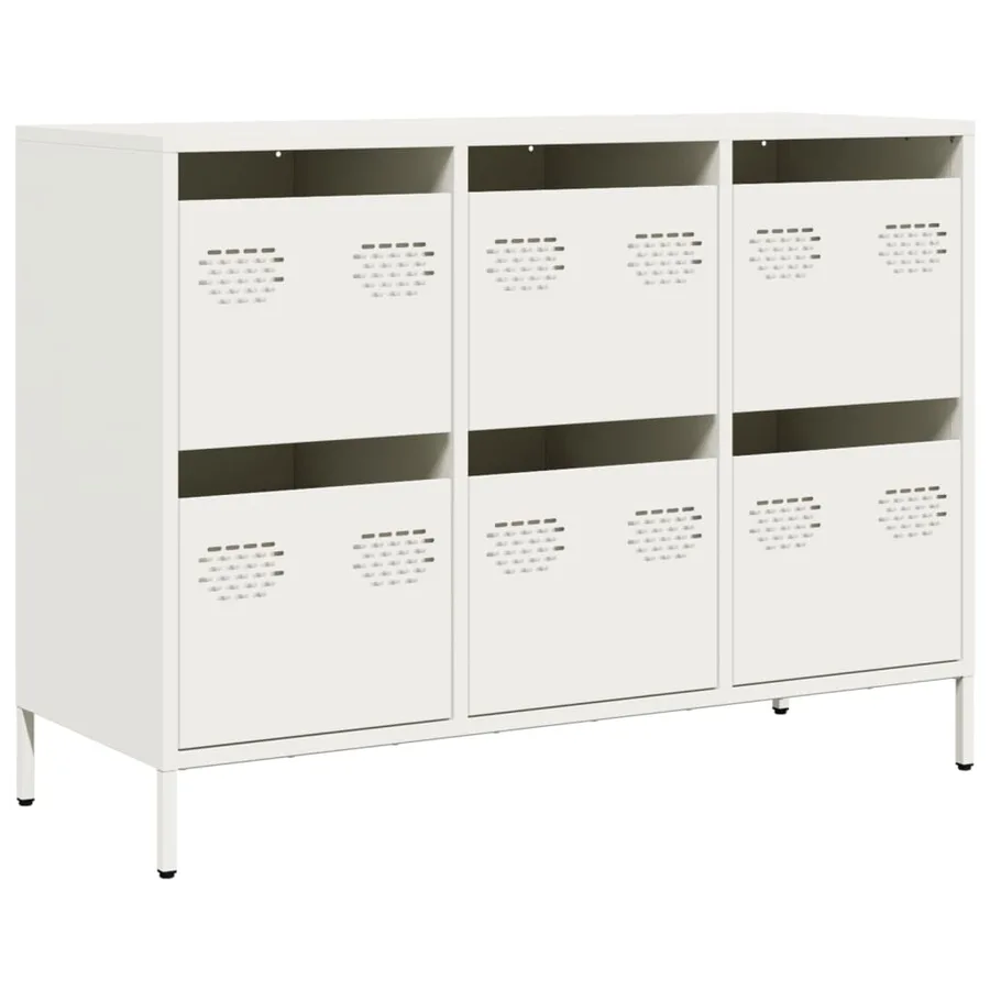 Buffet blanc 101,5x39x73,5 cm acier laminé à froid - 2