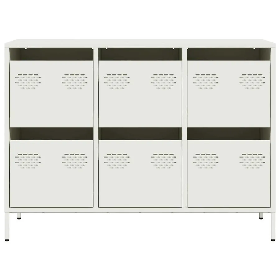 Buffet blanc 101,5x39x73,5 cm acier laminé à froid - 5