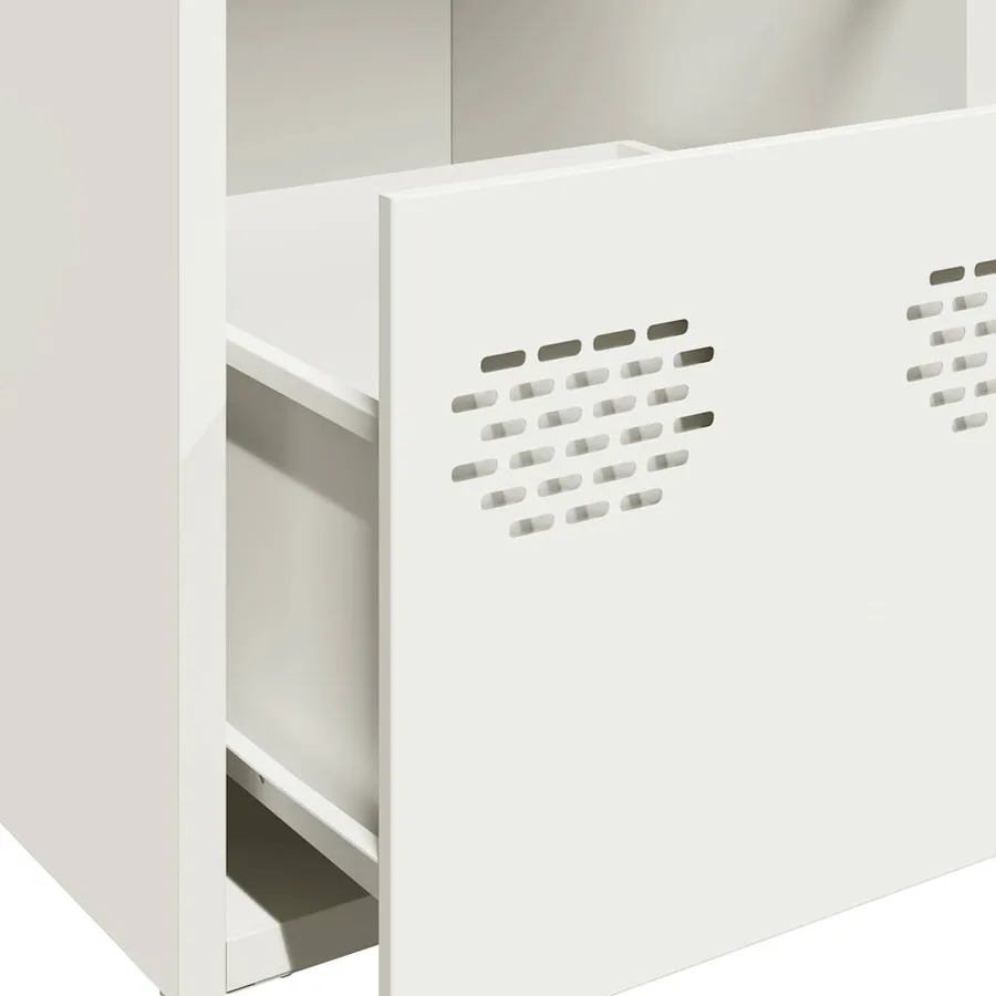 Buffet blanc 101,5x39x73,5 cm acier laminé à froid - 9