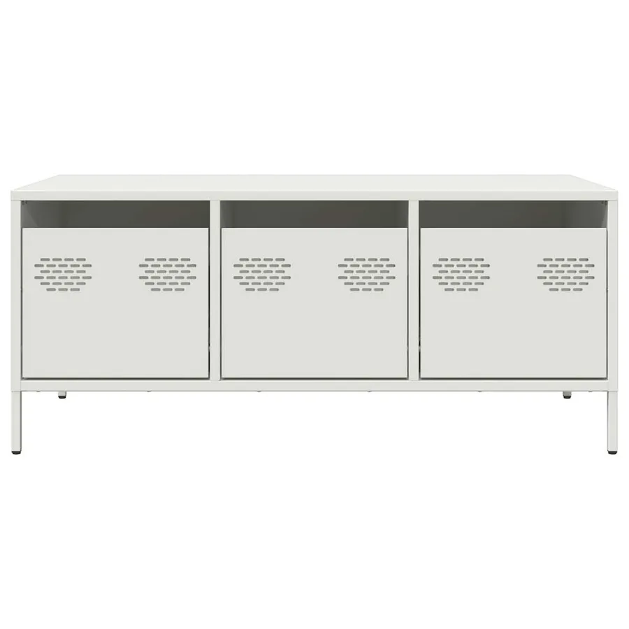 Table basse blanc 101,5x50x43,5 cm acier laminé à froid - 4