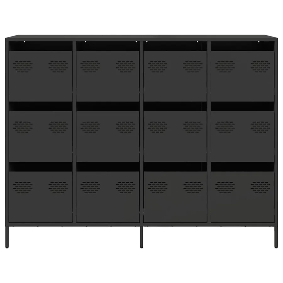 Buffet noir 135x39x103,5 cm acier laminé à froid - 5