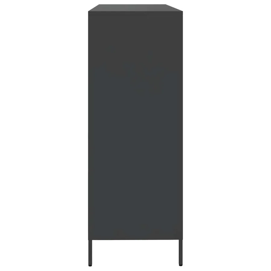 Buffet noir 135x39x103,5 cm acier laminé à froid - 6
