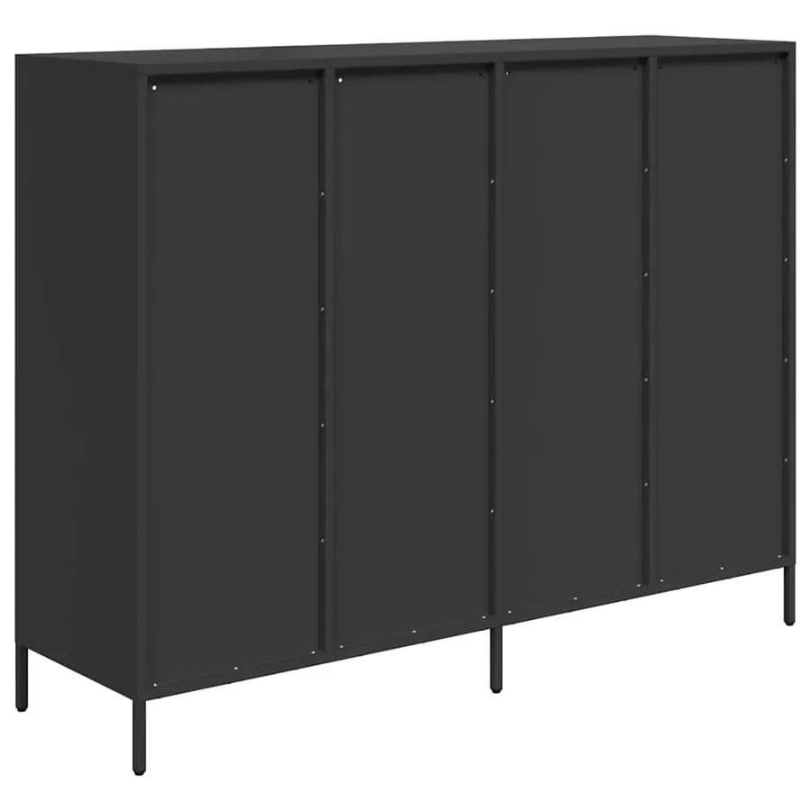 Buffet noir 135x39x103,5 cm acier laminé à froid - 7