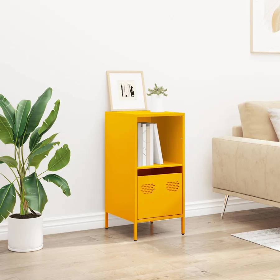 Buffet jaune moutarde 35x39x73,5 cm acier laminé à froid - 3