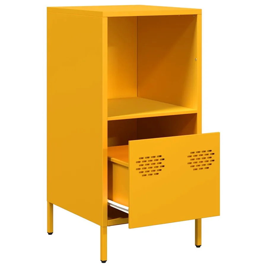 Buffet jaune moutarde 35x39x73,5 cm acier laminé à froid - 5