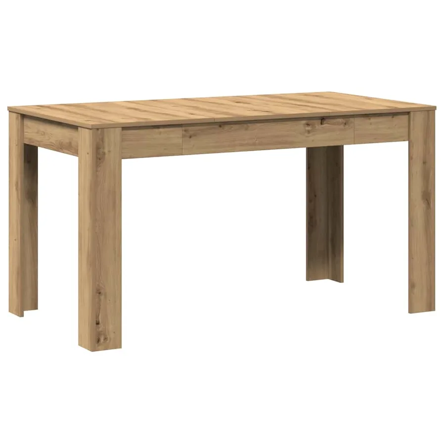 Table à manger chêne artisanal 140x74,5x76 cm bois d'ingénierie - 7