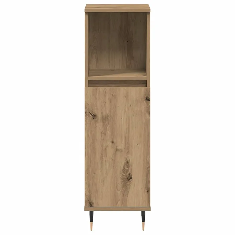 Armoire de salle de bain chêne artisanal 30x30x100 cm - 4