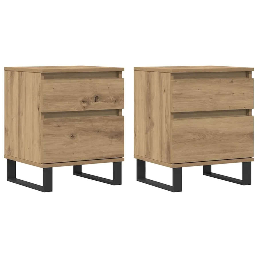 Tables de chevet 2 pcs chêne artisanal 40x35x50 cm - 2