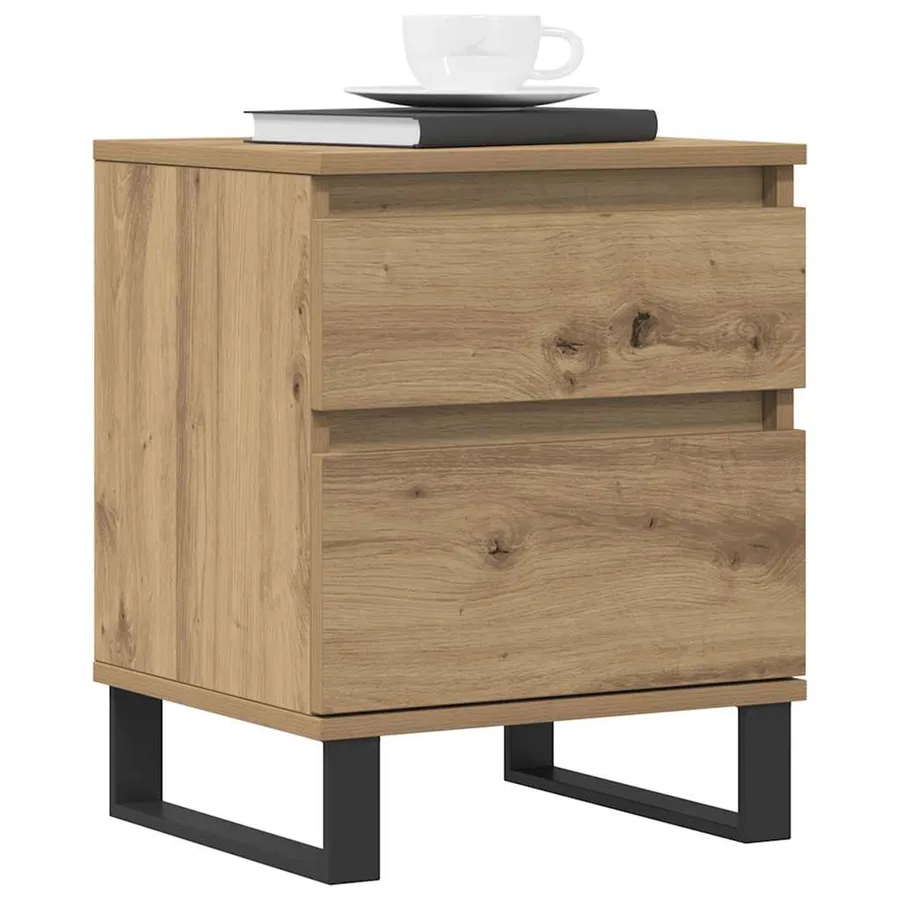 Tables de chevet 2 pcs chêne artisanal 40x35x50 cm - 3