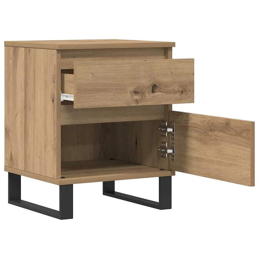 Tables de chevet 2 pcs chêne artisanal 40x35x50 cm - 4