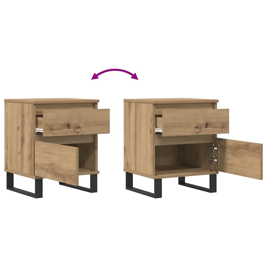 Tables de chevet 2 pcs chêne artisanal 40x35x50 cm - 8