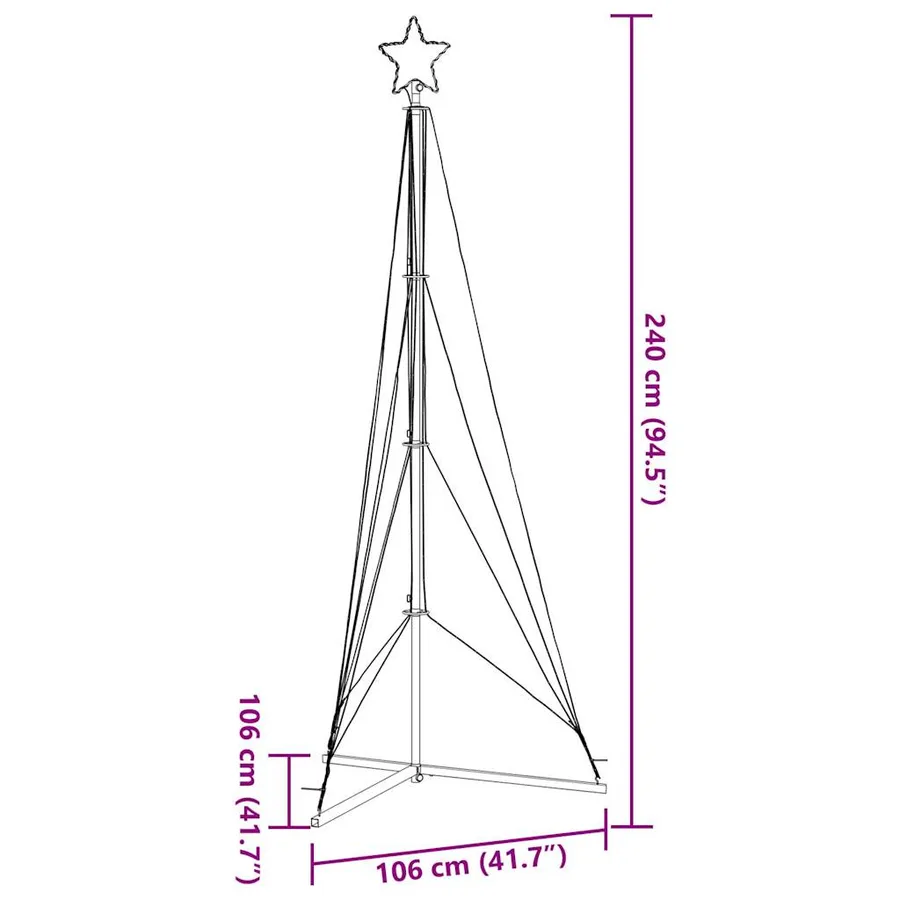 Sapin de Noël à LED 483 LED blanc froid 240 cm - 11