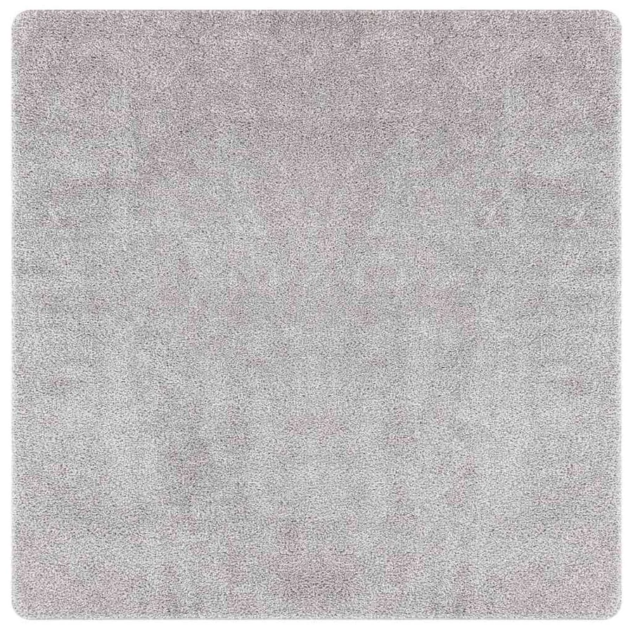 Tapis Shaggy Anti-dérapant Gris 160 x 160 cm PP - 2