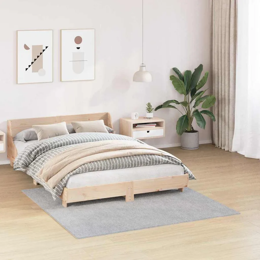 Tapis Shaggy Anti-dérapant Gris 160 x 160 cm PP - 3