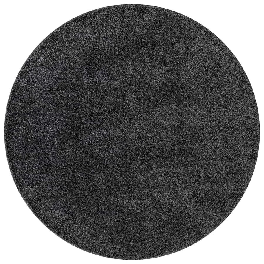 Tapis Shaggy Anti-dérapant Gris foncé 160 x 160 cm PP - 2
