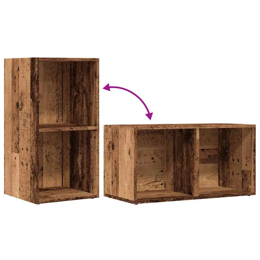 Boîtes de rangement LP vieux bois 69,5x34x36 cm bois ingénierie - 7