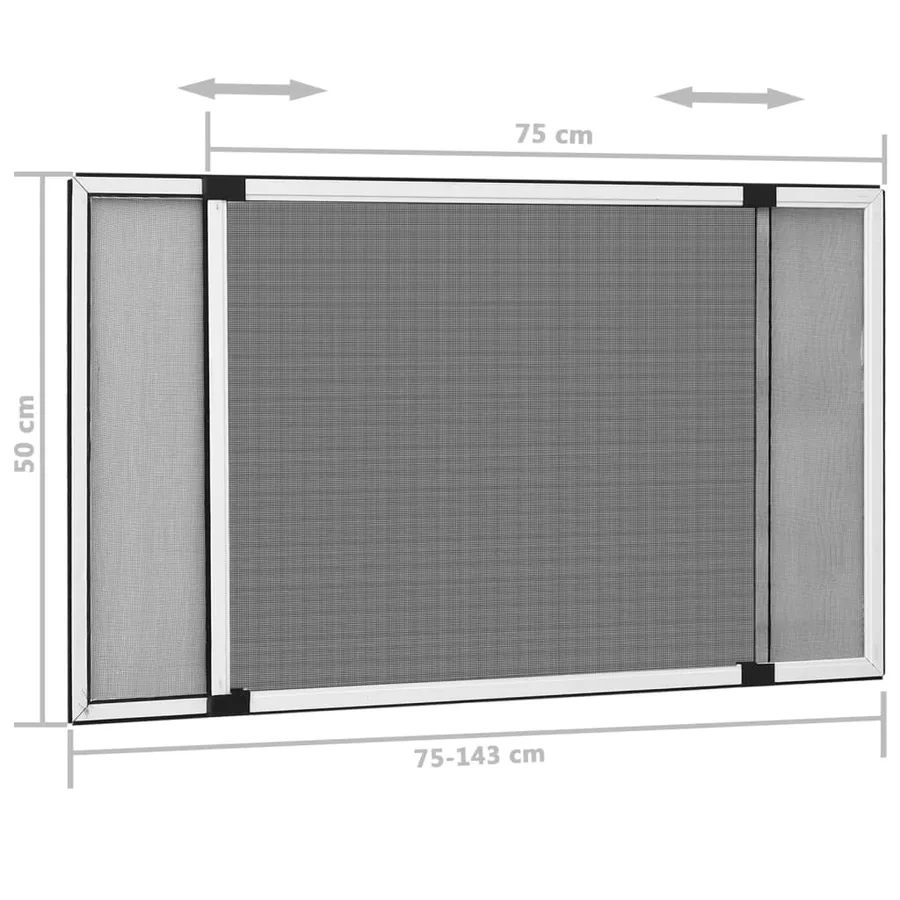 Moustiquaire extensible pour fenêtres Blanc (75-143)x50 cm - 11