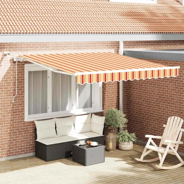 Auvent rétractable Jaune et Orange 350 x 250 cm Polyester