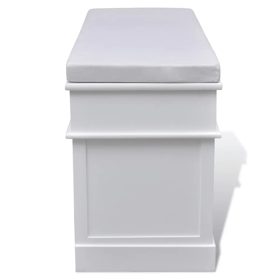 Entryway and storage bench with cushion 2 drawers White - 5