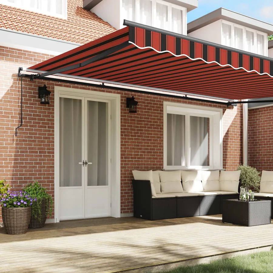 Auvent rétractable orange et marron 500 × 350 cm - 3