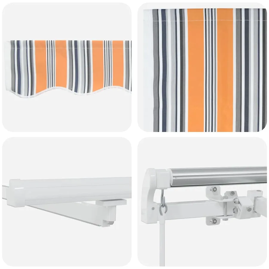 Auvent rétractable Multicolore 450 × 300 cm Tissu et Aluminium - 11