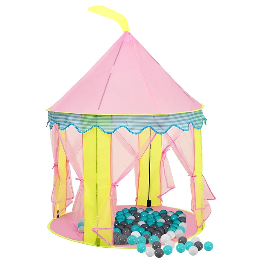 Tente de jeu pour enfants avec 250 balles Rose 100x100x127 cm - 2