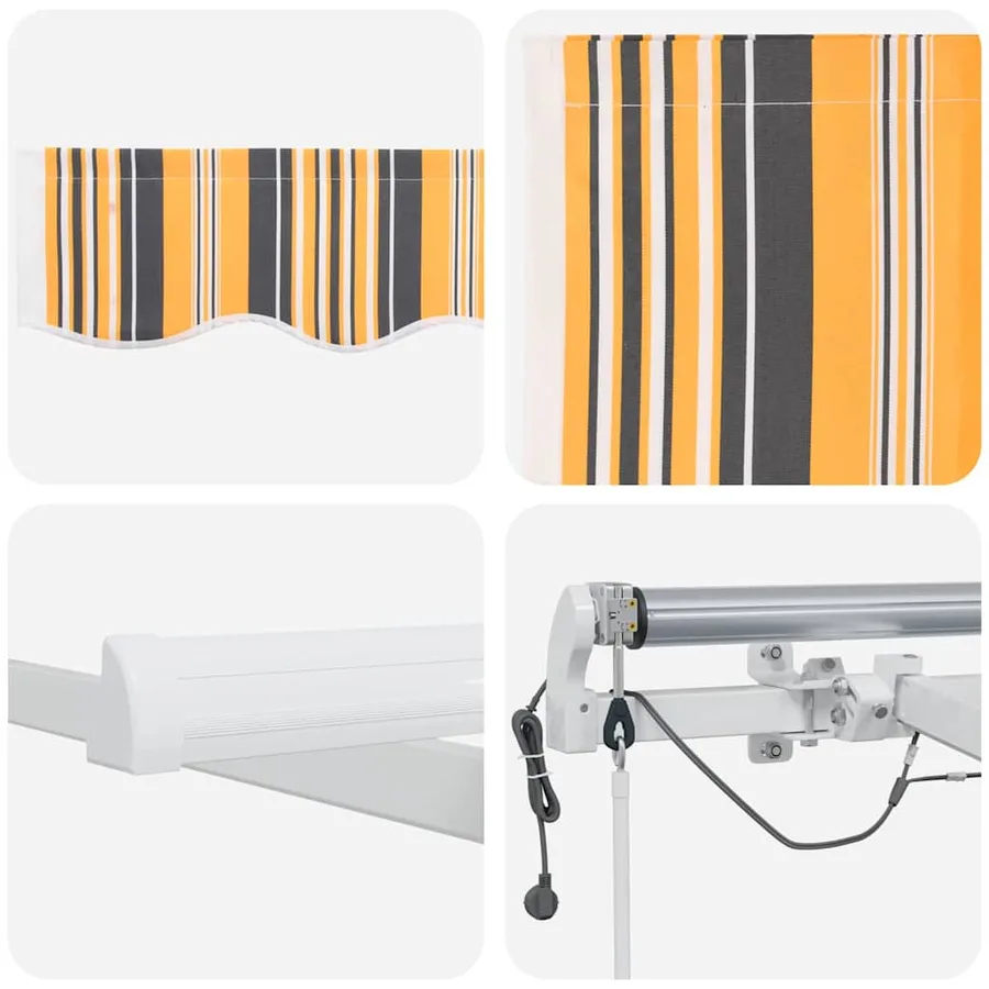 Auvent rétractable Multicolore 500 × 350 cm Polyester - 8