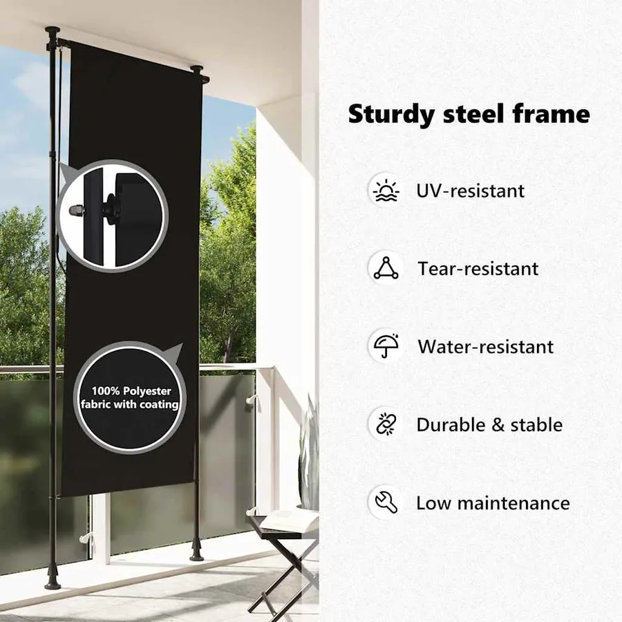 Store roulant d'extérieur 120 x 270 cm Anthracite - 8