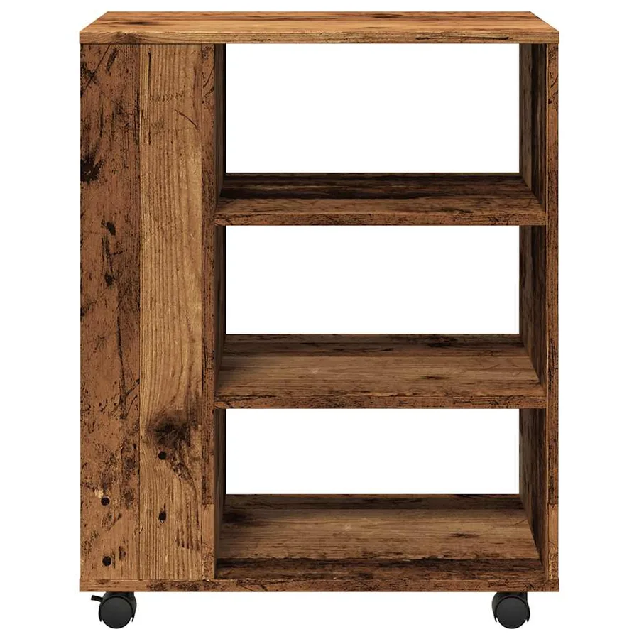 Armoire à roulettes vieux bois 60x35x75 cm bois d'ingénierie - 5
