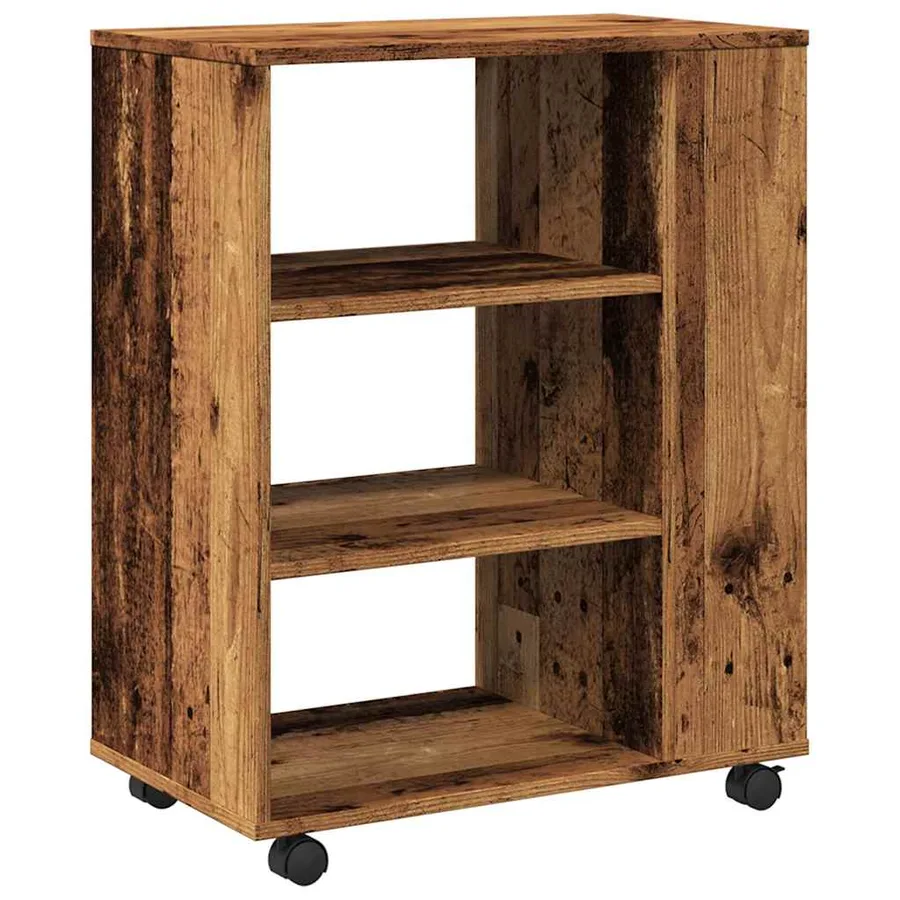 Armoire à roulettes vieux bois 60x35x75 cm bois d'ingénierie - 7