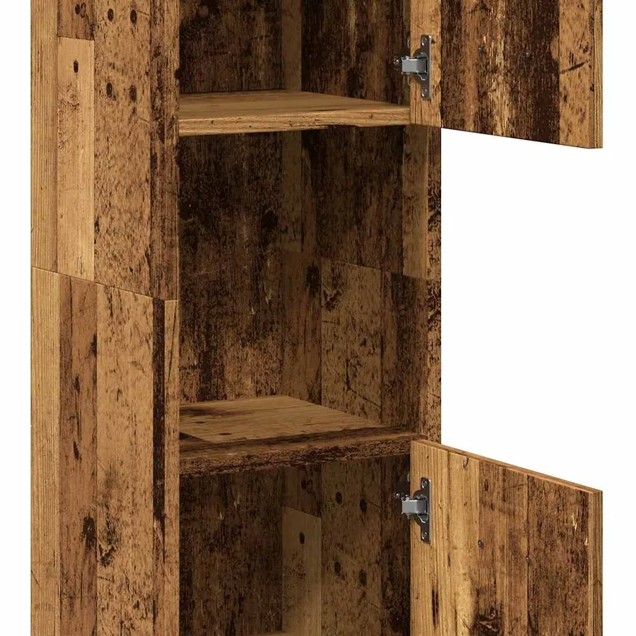 Armoire de salle de bain suspendue vieux bois bois d'ingénierie - 9