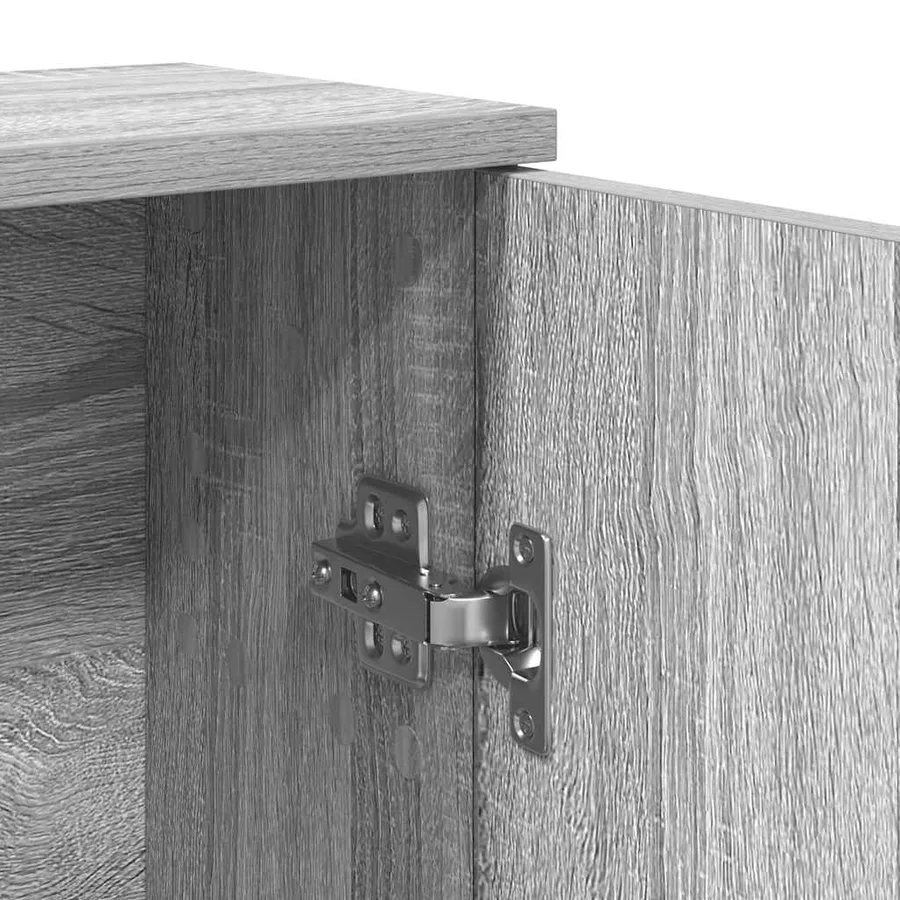 Meuble de salle de bain avec porte-rouleau sonoma gris - 10