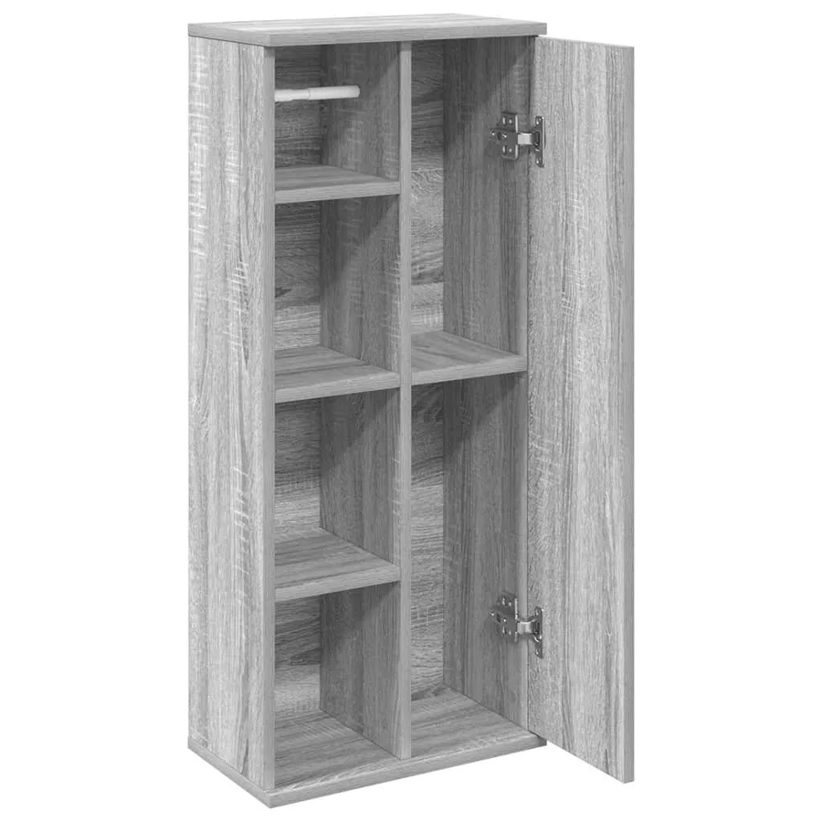 Meuble de salle de bain avec porte-rouleau sonoma gris - 5
