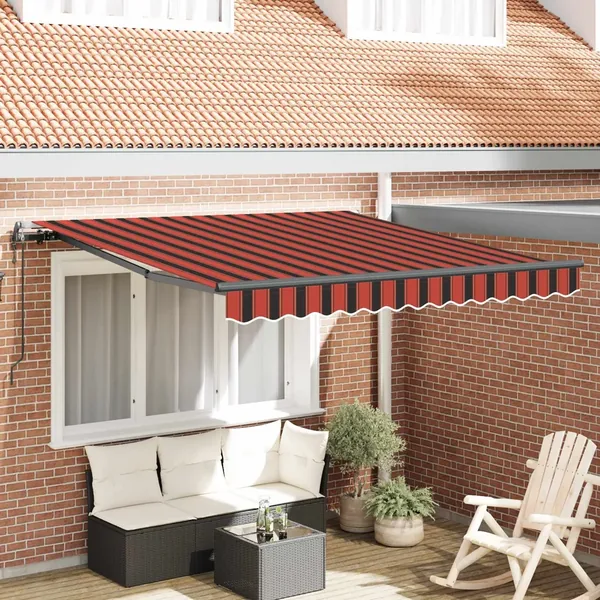 Auvent rétractable orange et marron 300 x 250 cm