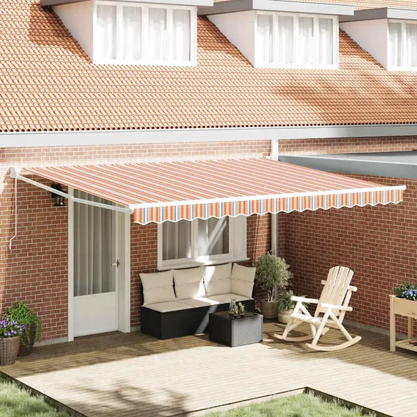 Auvent rétractable Multicolore 450 × 300 cm