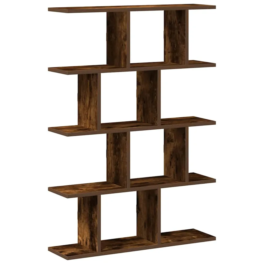 Étagère cube murale 12 compartiments chêne fumé bois ingénierie - 2