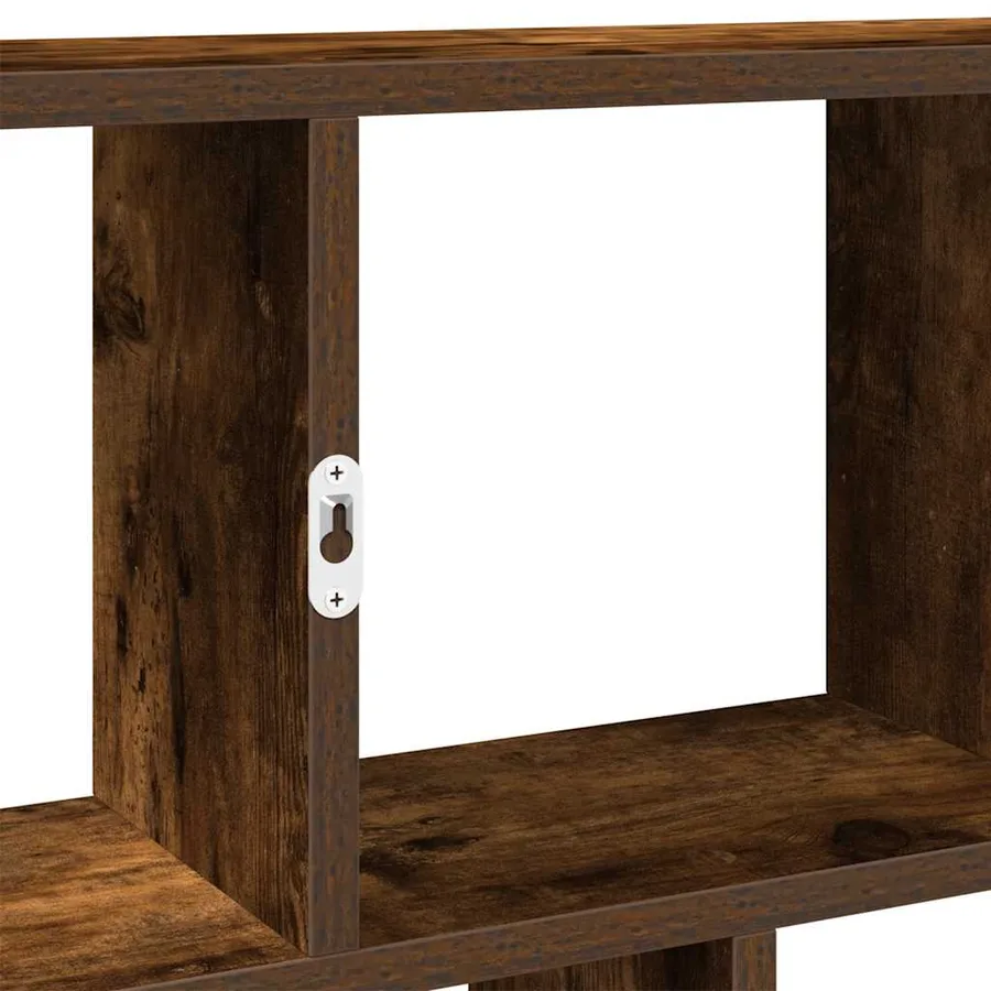Étagère cube murale 12 compartiments chêne fumé bois ingénierie - 8